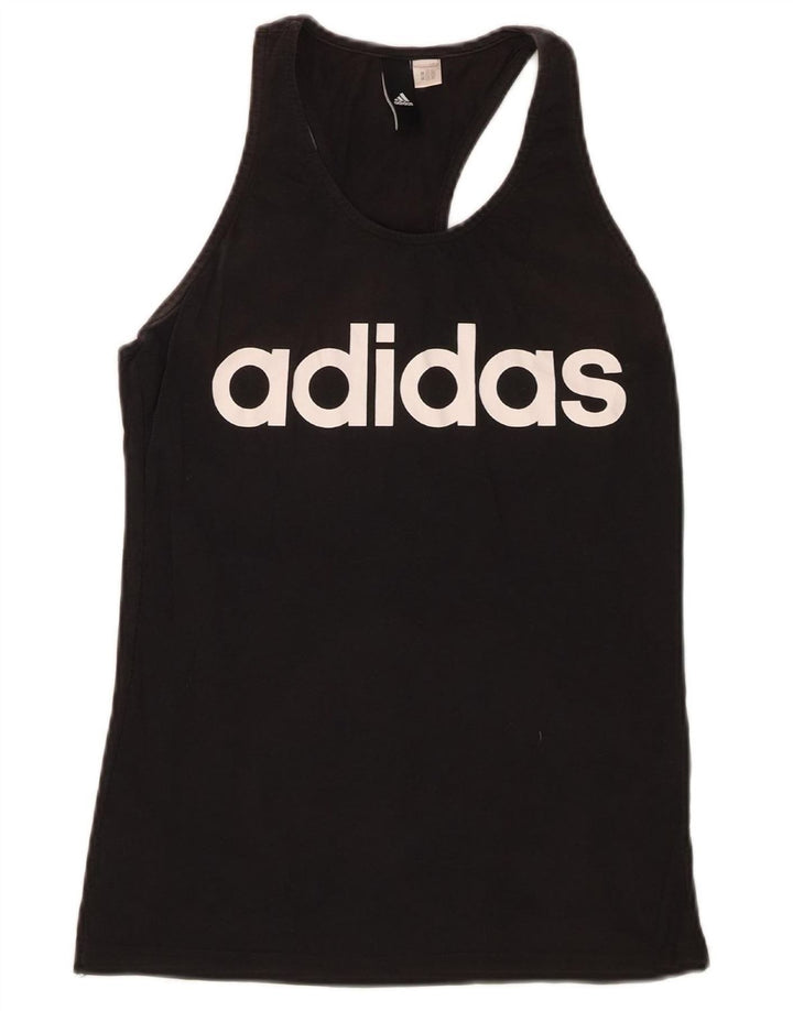 ADIDAS Womens Graphic Vest Top UK 10 Small Black