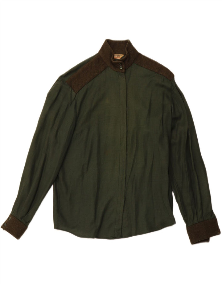 PANCALDI & B Camicia militare da donna Camicetta UK 14 Colore verde medio