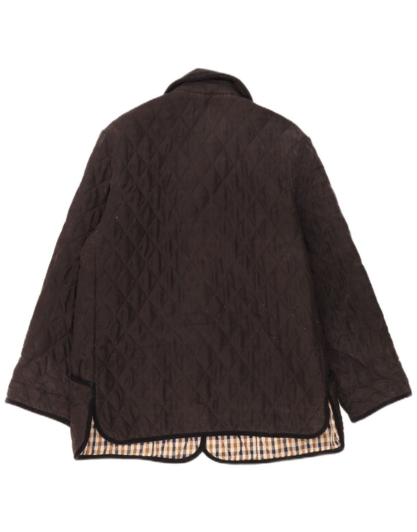 Giacca trapuntata da donna Aquascutum UK 18 XL seta nera