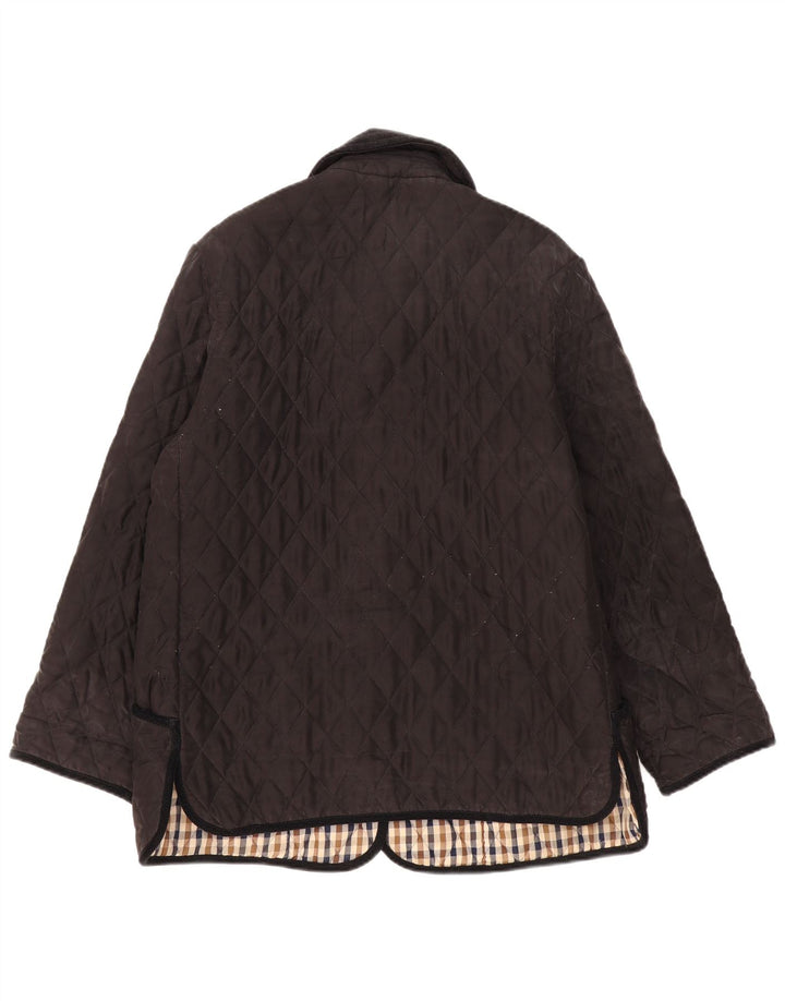 Giacca trapuntata da donna Aquascutum UK 18 XL seta nera
