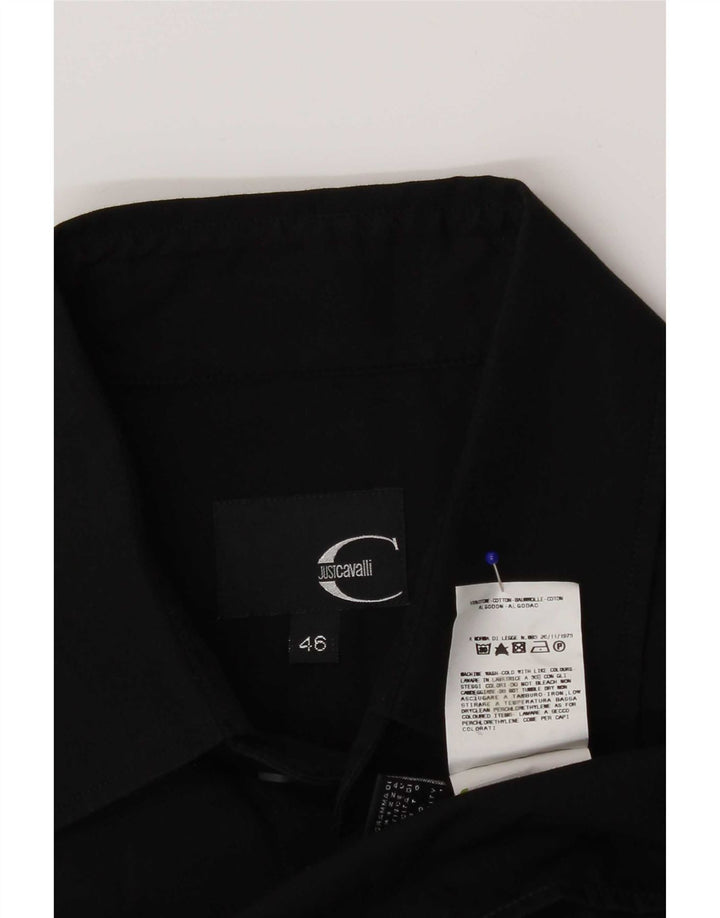 Camicia Formale Uomo Just Cavalli IT 46 Small Cotone Nera