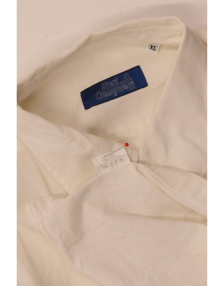 Camicia senza maniche da uomo Best Company XL in lino bianco