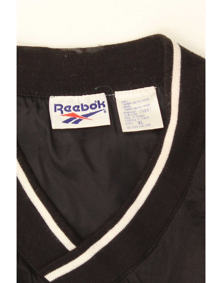 Reebok Uomo Pullover Tuta Top XL Nero Nylon