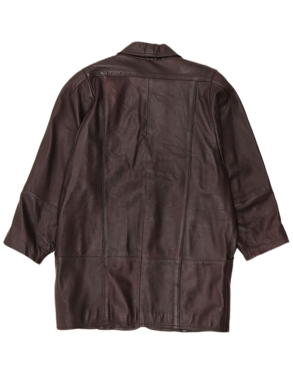 Cappotto oversize in pelle vintage da donna EU 38 Marrone medio