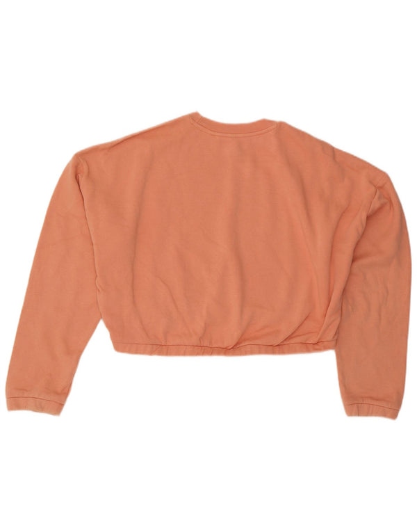 Felpa oversize corta Adidas da donna maglione UK 20/22 XL cotone arancione