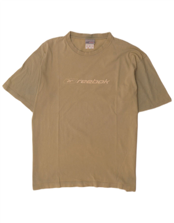T-shirt grafica da uomo REEBOK Top in cotone kaki medio