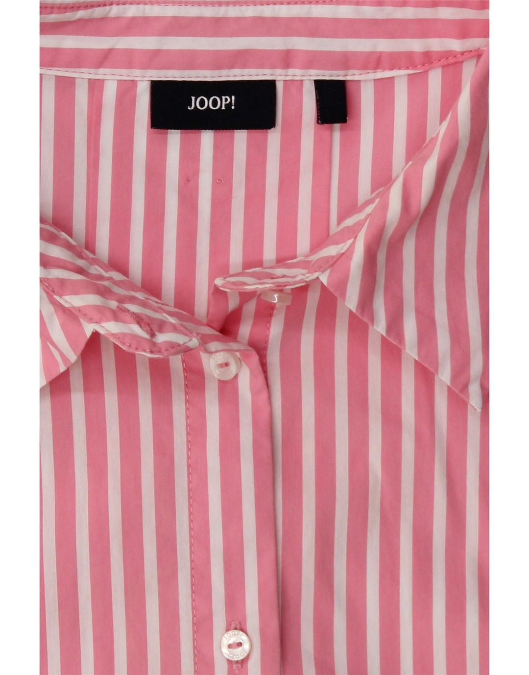 JOOP Camicia da donna con maniche a 3/4 Camicetta UK 14 Cotone gessato rosa medio