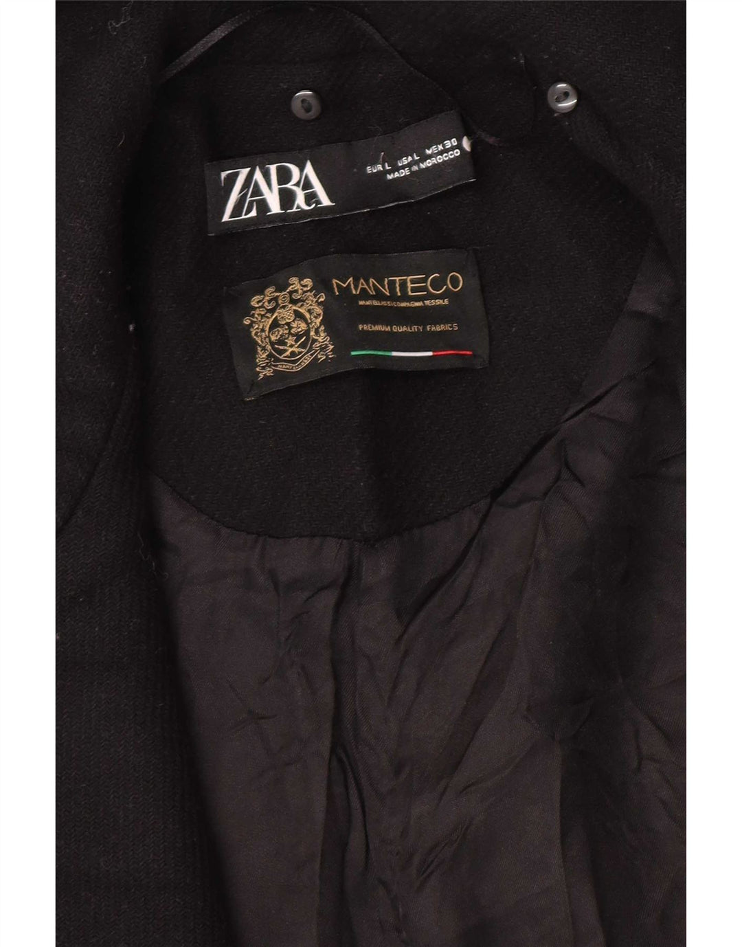 Cappotto aperto da donna Zara UK 16 grande nero