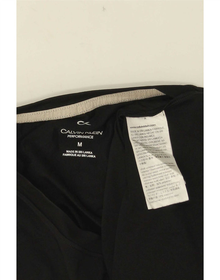 T-shirt grafica da uomo Calvin Klein Top in poliestere color block medio nero