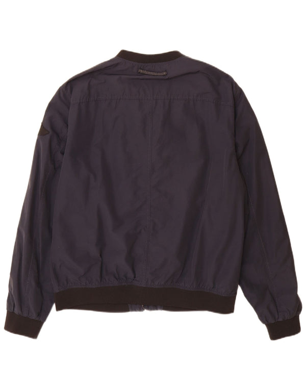 Giubbotto bomber da uomo Zara UK 42 XL Cotone color block blu navy