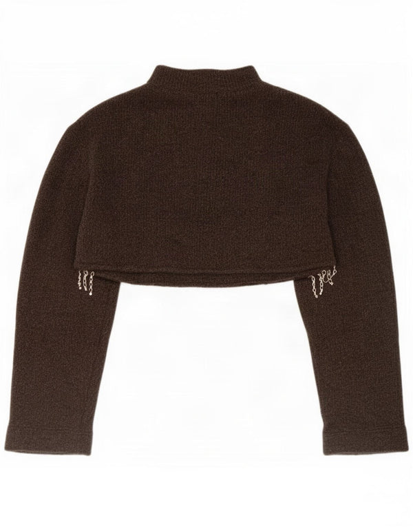 Maglione Bolero da donna Zara UK 16 grande acrilico marrone