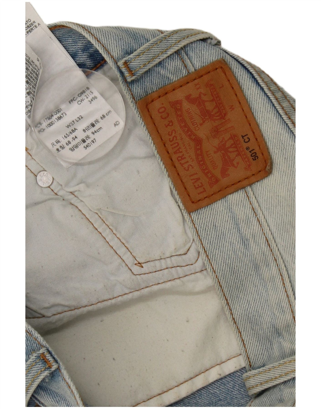 Levi's Uomo 501 Jeans dritti invecchiati W27 L27 Cotone blu