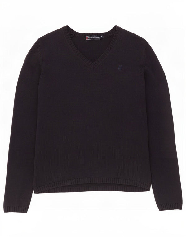 Maglione da donna con scollo a V Conte of Florence UK 10 piccolo cotone blu navy