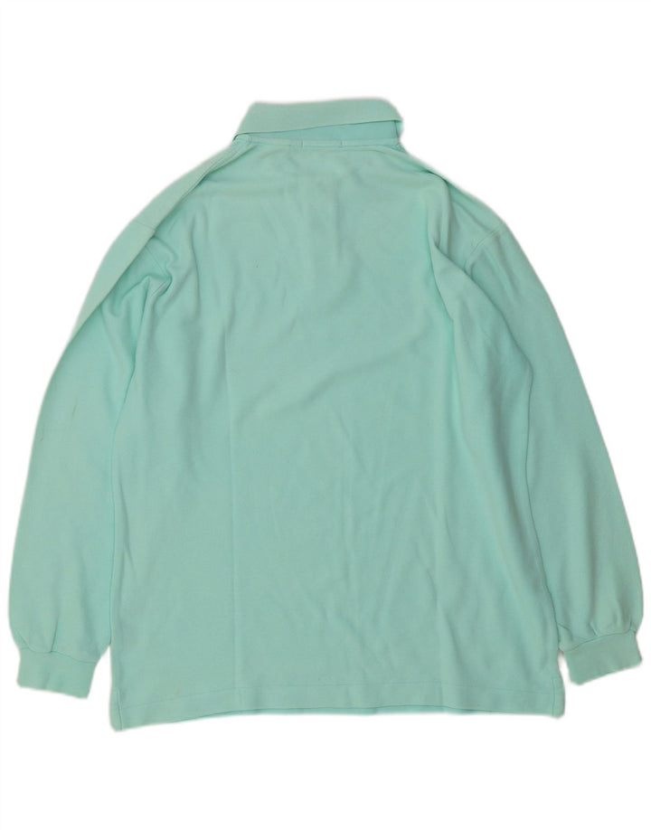 Polo da uomo a maniche lunghe Fila IT 48 cotone turchese medio