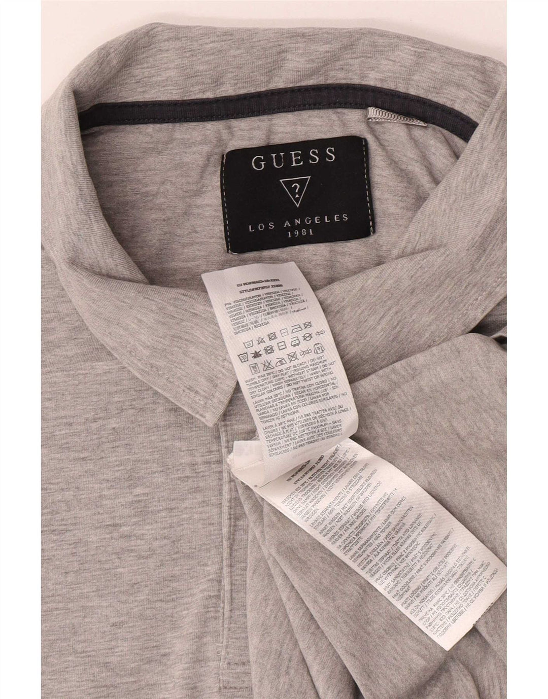 Polo da uomo Guess UK 42 grande in cotone grigio
