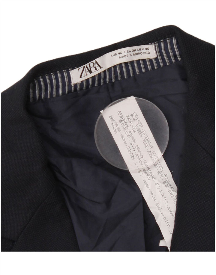 Giacca blazer da uomo a 1 bottone Zara EU 46 piccola poliestere blu navy