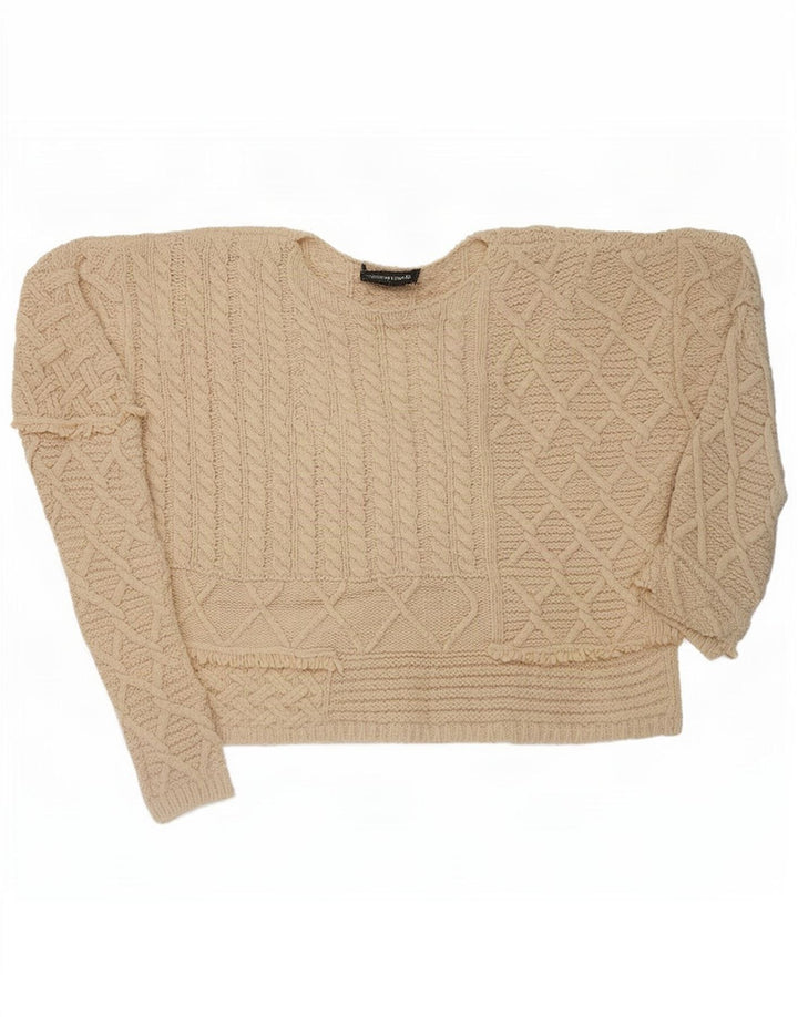Maglione girocollo oversize corto da donna Zara UK 14 Beige medio