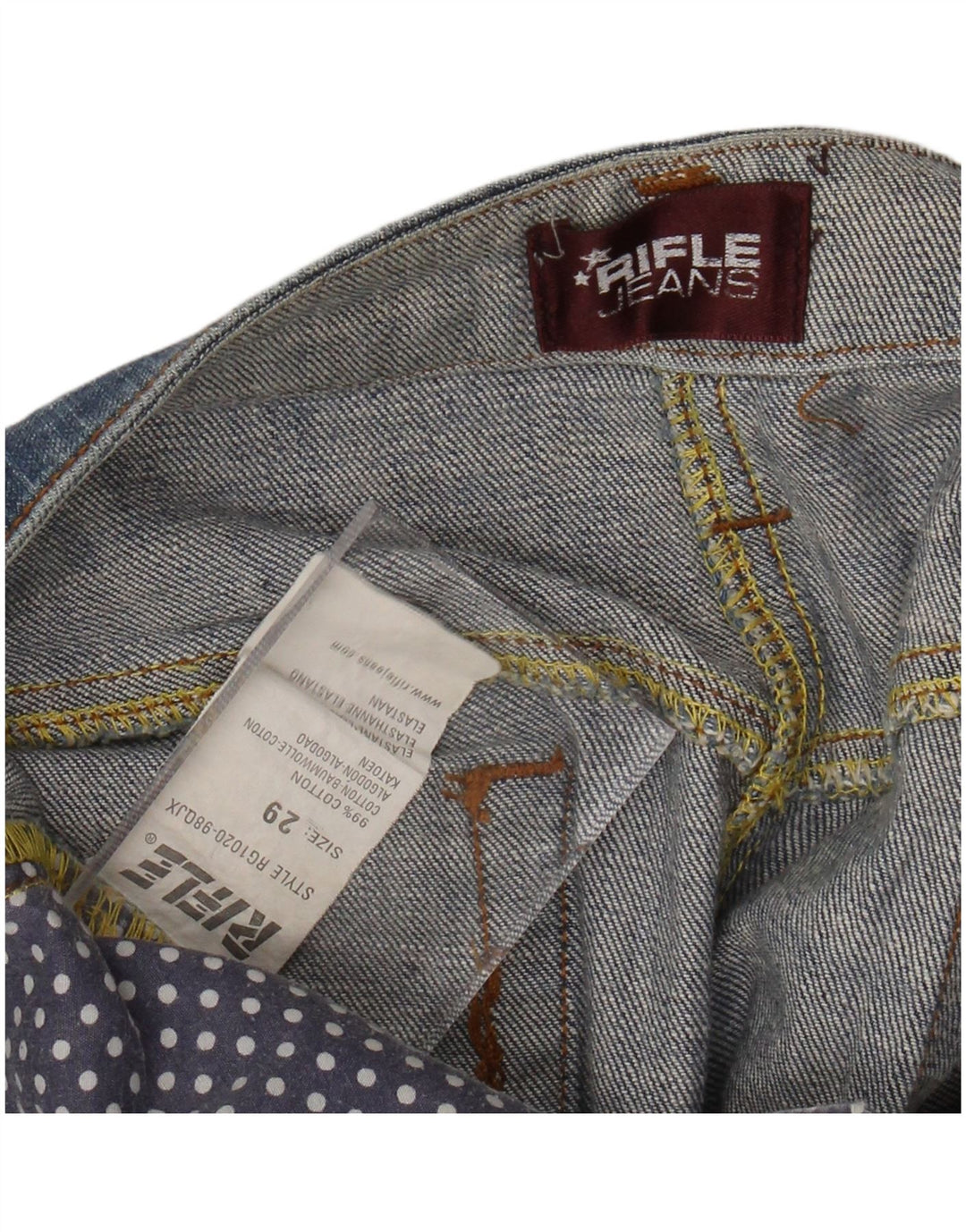 RIFLE Minigonna in denim da donna W29 in cotone blu medio