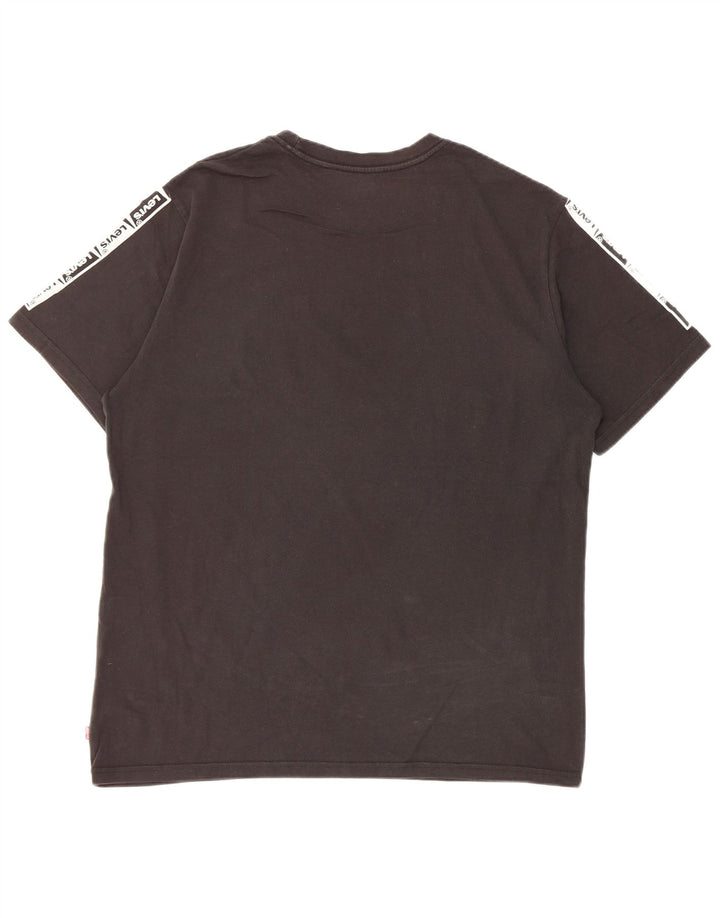 Levi's Uomo T-shirt grafica Larston Relaxed Fit Top in cotone nero medio