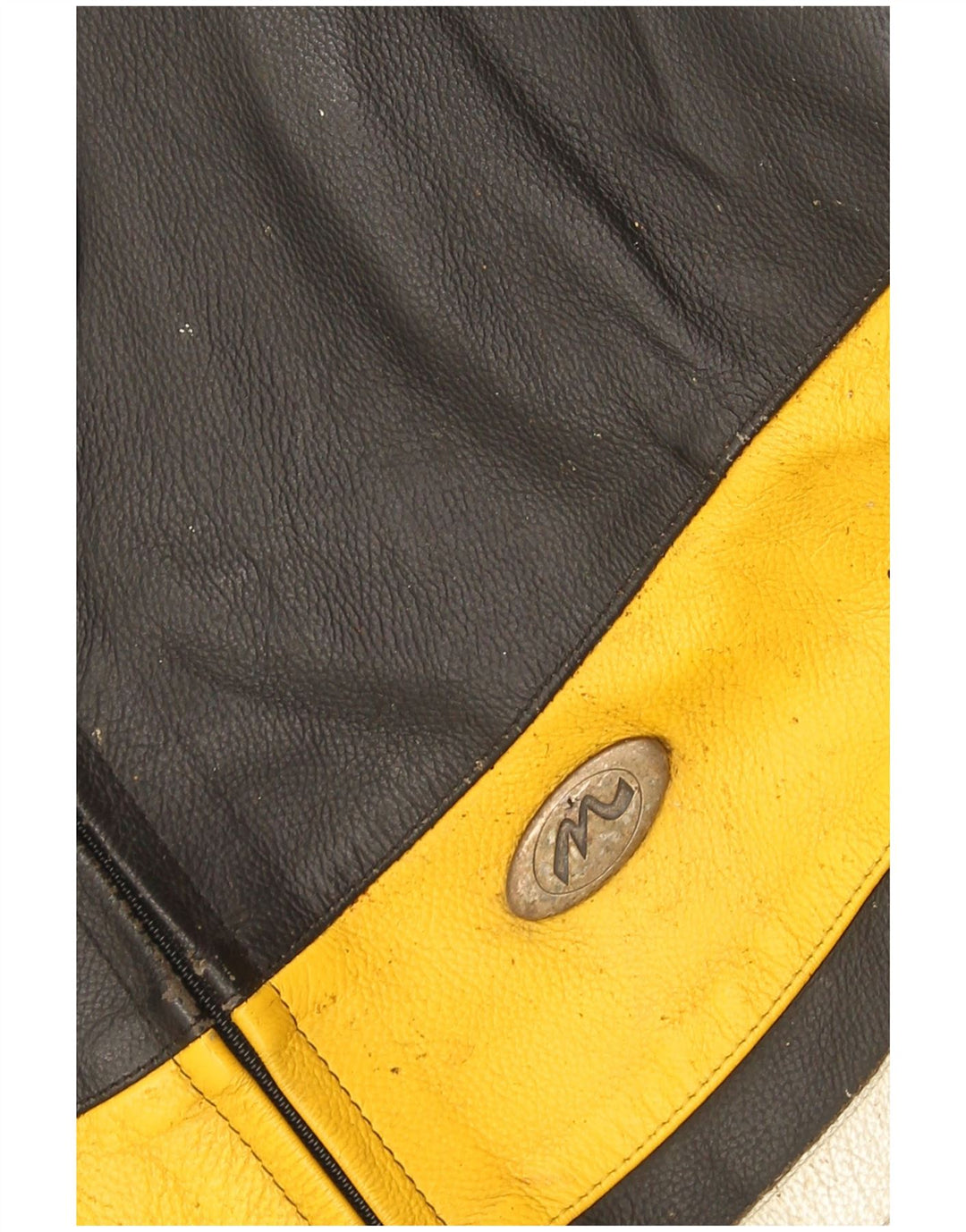Giacca da motociclista in pelle da uomo M Tech IT 54 XL Colorblock nera