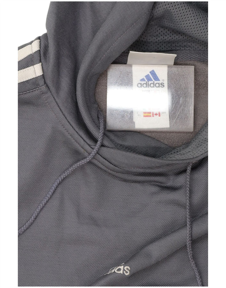 Maglione con cappuccio da uomo ADIDAS UK 34/36 piccolo grigio