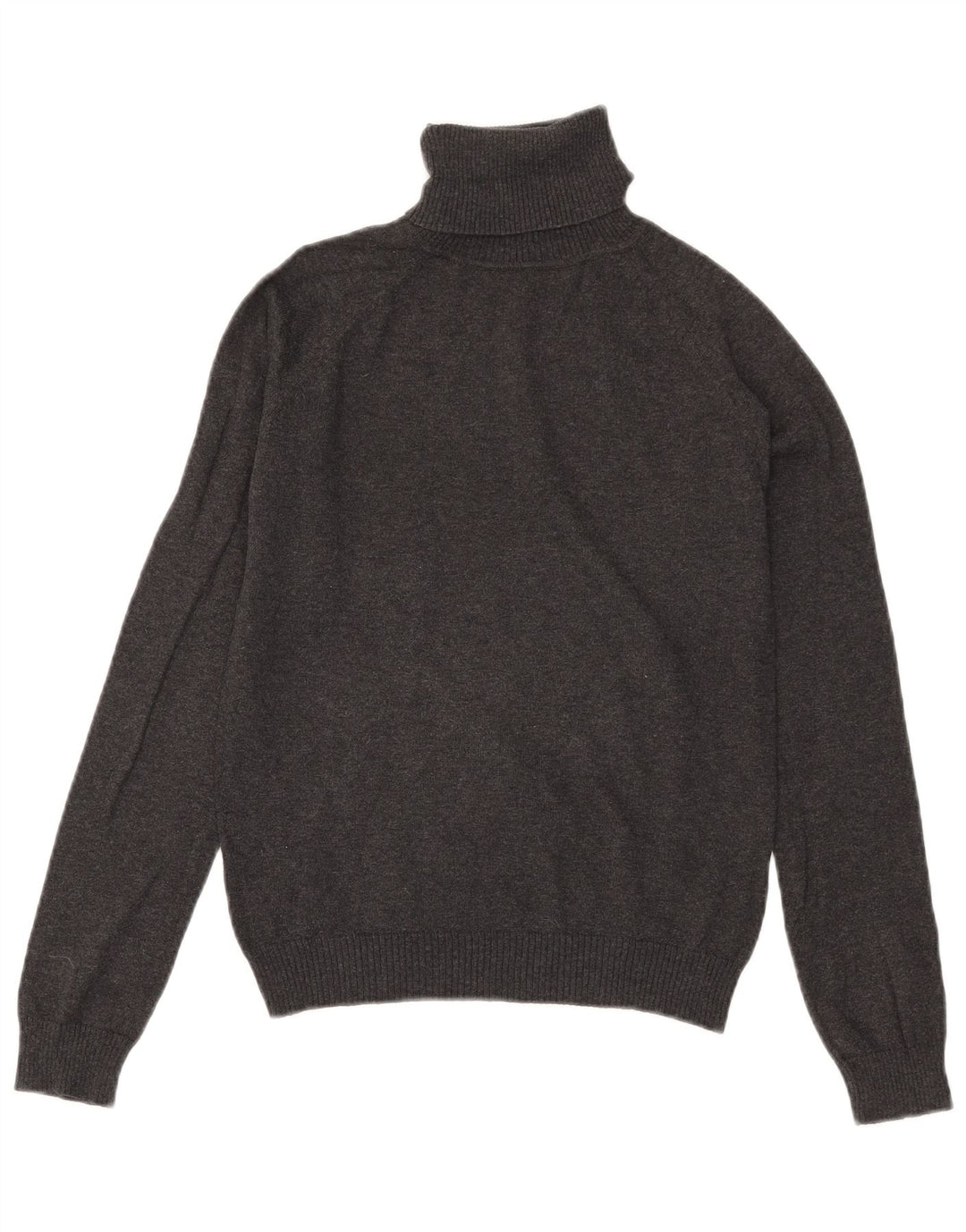 Maglione corto da donna Zara con collo alto, UK 12, cotone grigio medio