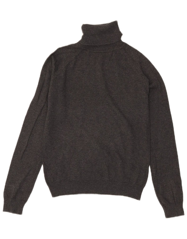 Maglione corto da donna Zara con collo alto, UK 12, cotone grigio medio
