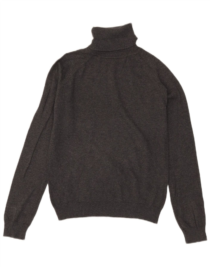 Maglione corto da donna Zara con collo alto, UK 12, cotone grigio medio
