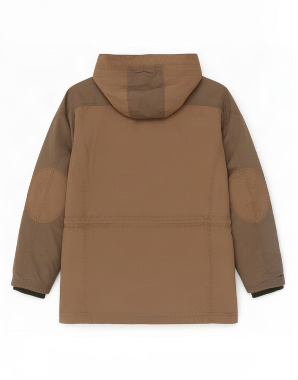 Cappotto imbottito con cappuccio da uomo Marlboro Classics UK 38 Cotone marrone medio