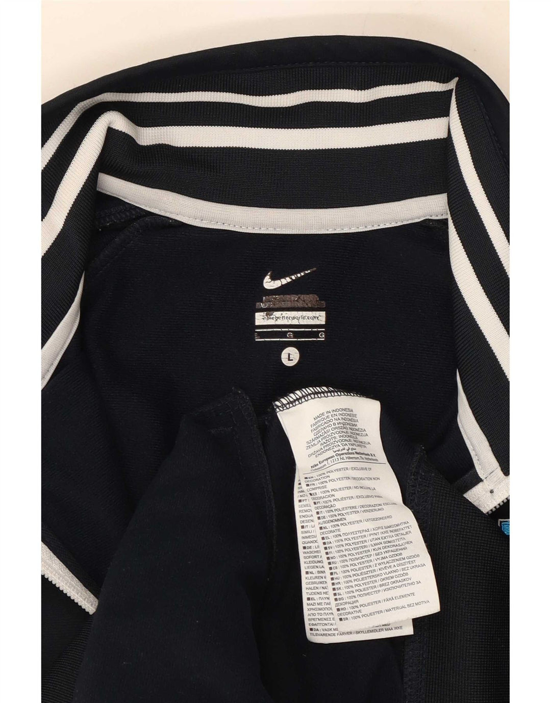 Giacca da ginnastica grafica da uomo Nike, giacca grande, in poliestere blu navy