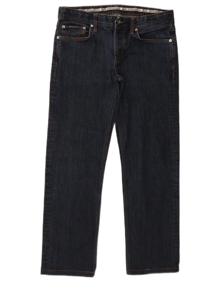 Jeans dritti da uomo Dolce & Gabbana W33 L28 Blu Navy