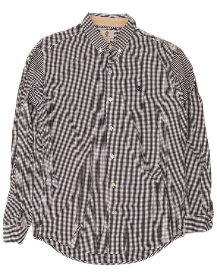 Camicia Timberland da uomo slim fit grande in cotone a quadretti blu navy