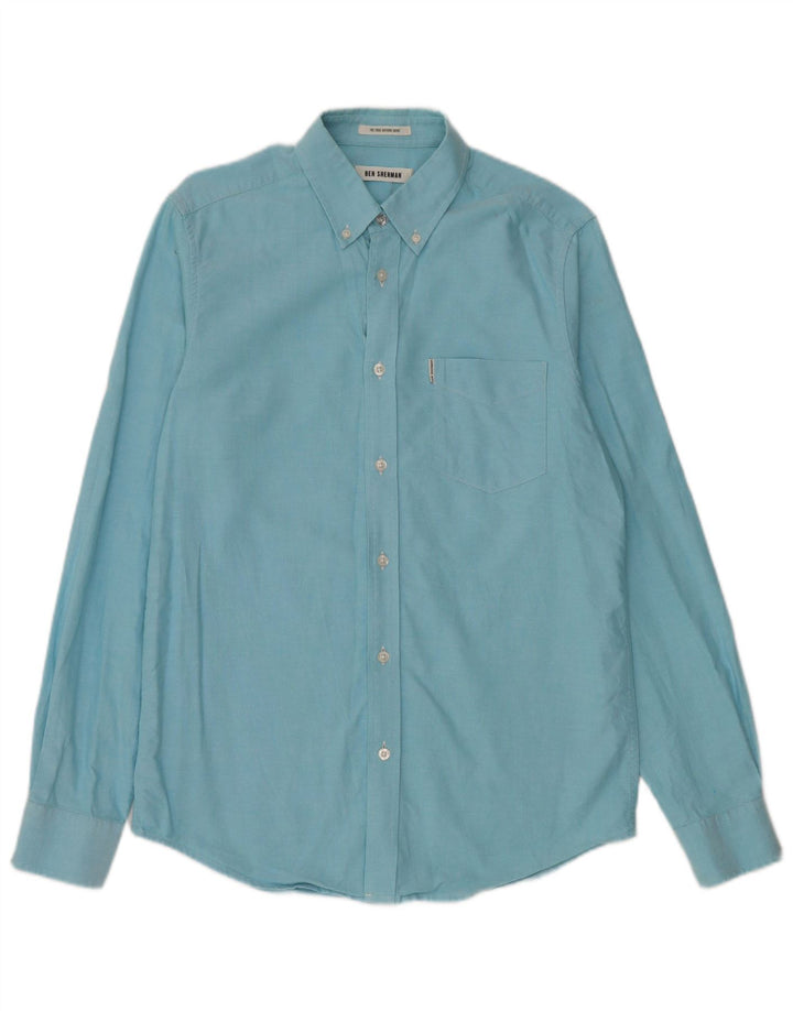 Camicia da uomo BEN SHERMAN in cotone blu medio