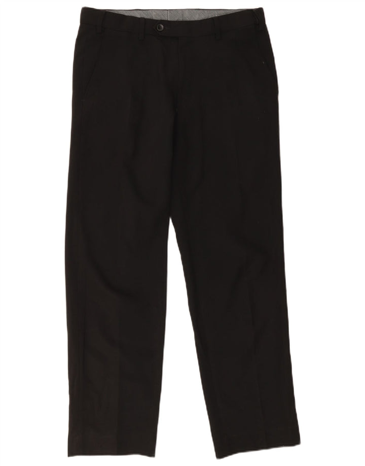 Pantaloni chino regolari da uomo Marks & Spencer W32 L29 poliestere nero