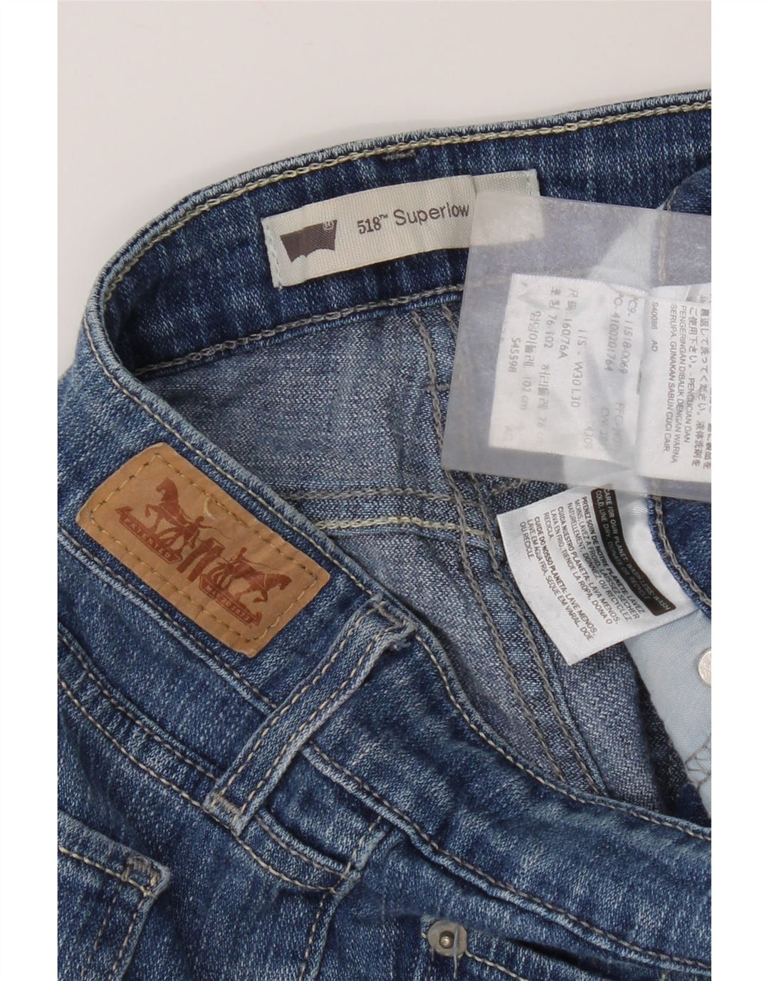 Levi's Donna 518 Jeans Bootcut Super Low W30 L30 Cotone Blu