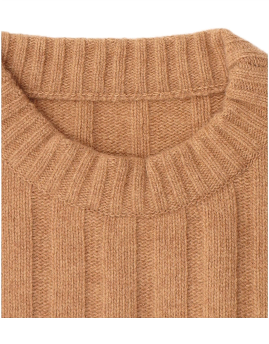 Maglione girocollo da uomo vintage in lana beige grande
