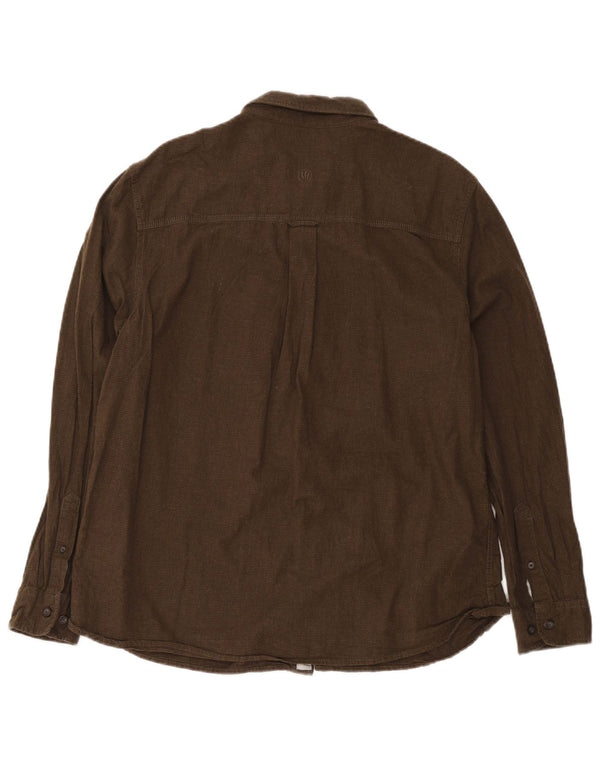 Camicia in flanella da uomo Fat Face XL in cotone pied de poule kaki