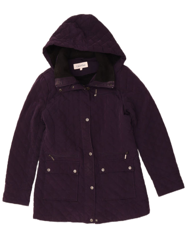 Giacca a vento con cappuccio da donna Calvin Klein UK 10 Small Viola