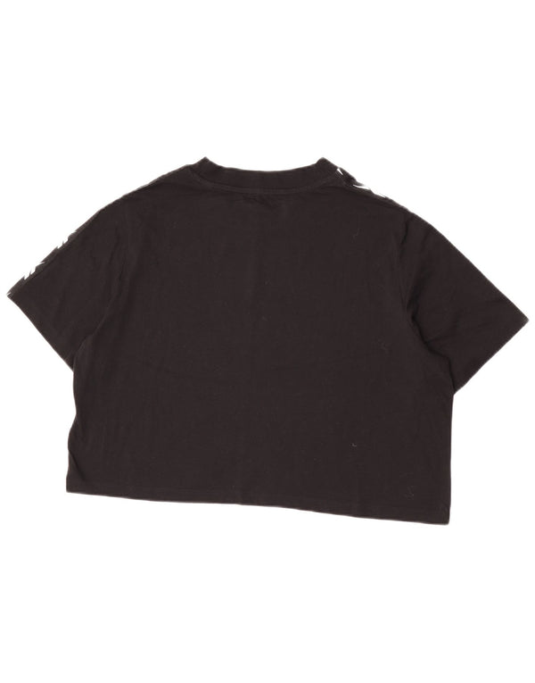 T-shirt grafica corta Reebok da donna UK 20/22 XL cotone nero