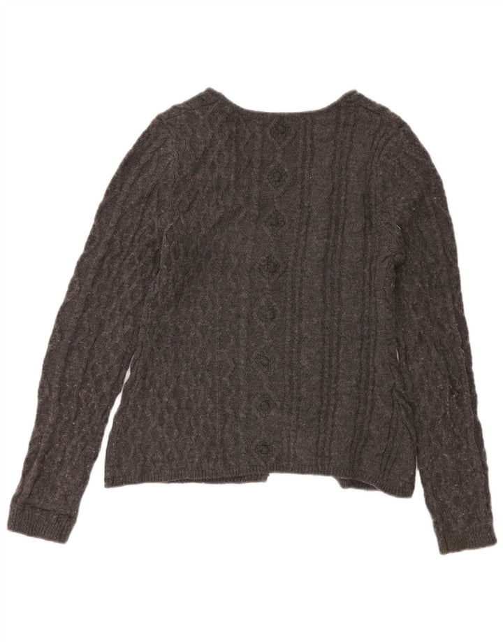 Maglione cardigan da donna Zara UK 14 grande acrilico grigio