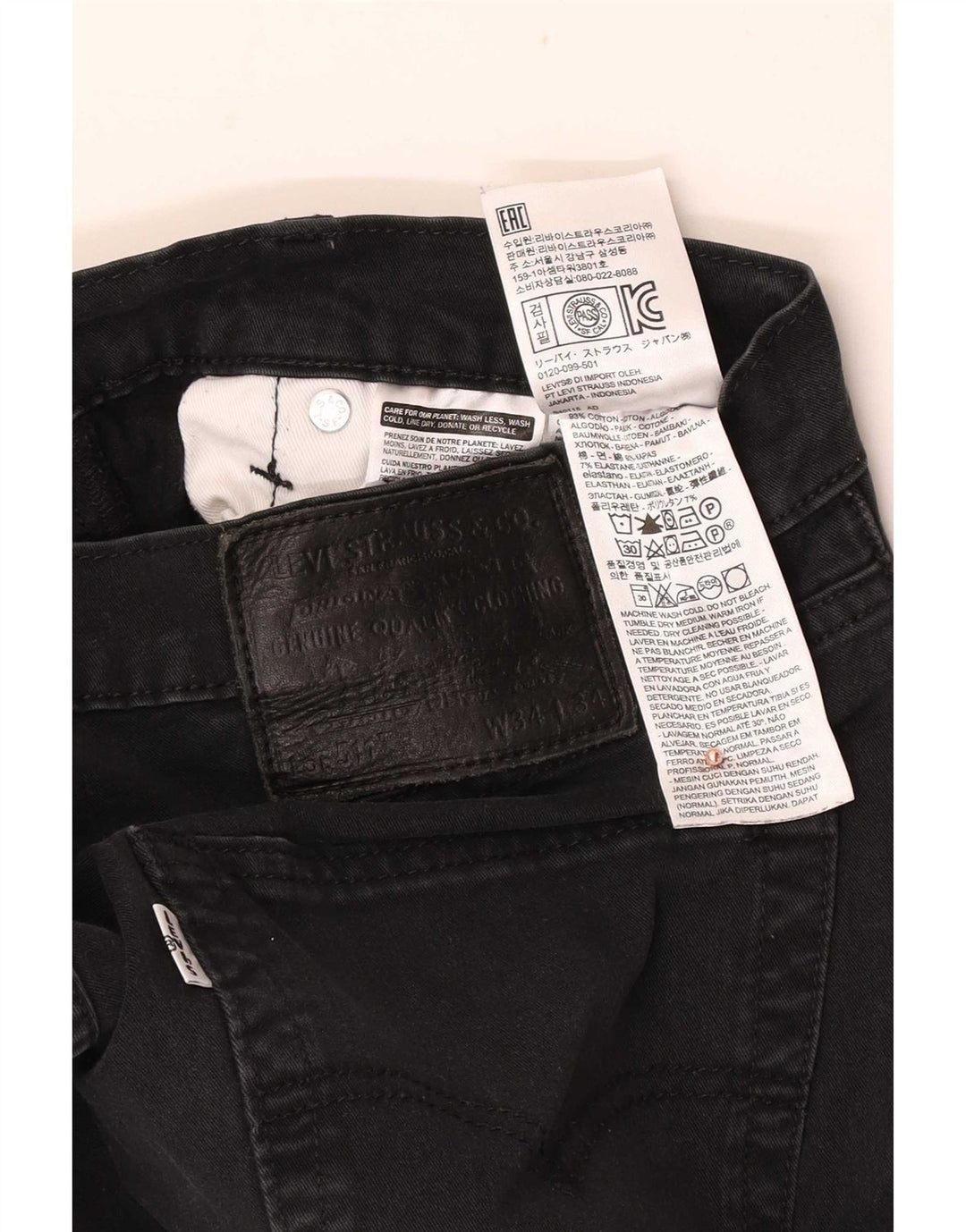 Jeans Levi's Uomo 511 Slim W34 L34 Cotone Nero