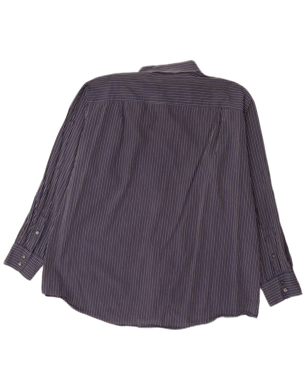 Camicia da uomo Calvin Klein Jeans taglia 18 2XL cotone gessato blu navy