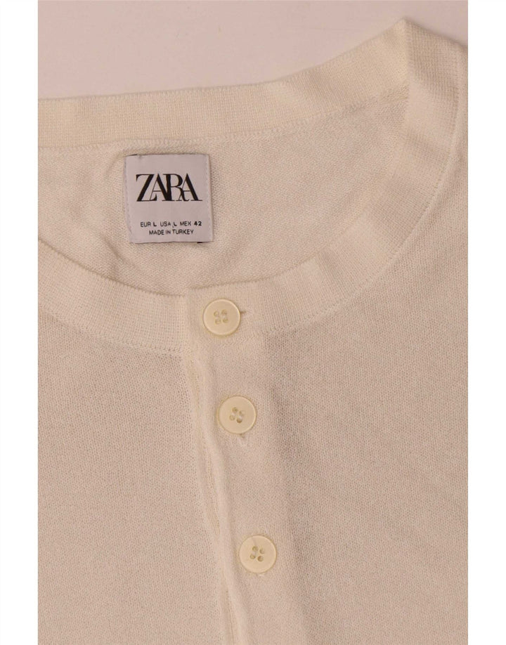 T-shirt Zara da uomo Top Large in viscosa bianca