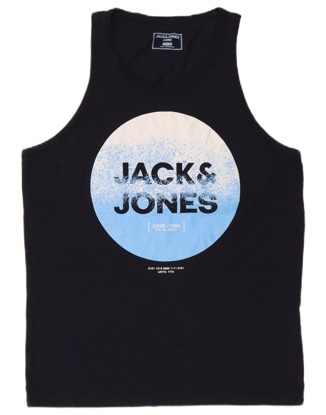 Jack & Jones Canotta grafica da uomo slim fit grande blu navy