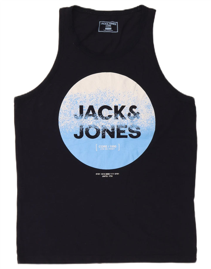 Jack & Jones Canotta grafica da uomo slim fit grande blu navy