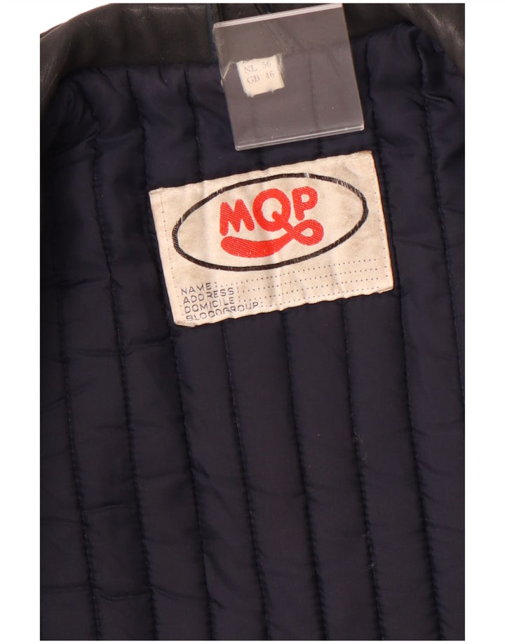 Giacca da motociclista in pelle da uomo MQP UK 46 3XL Pelle color block nera