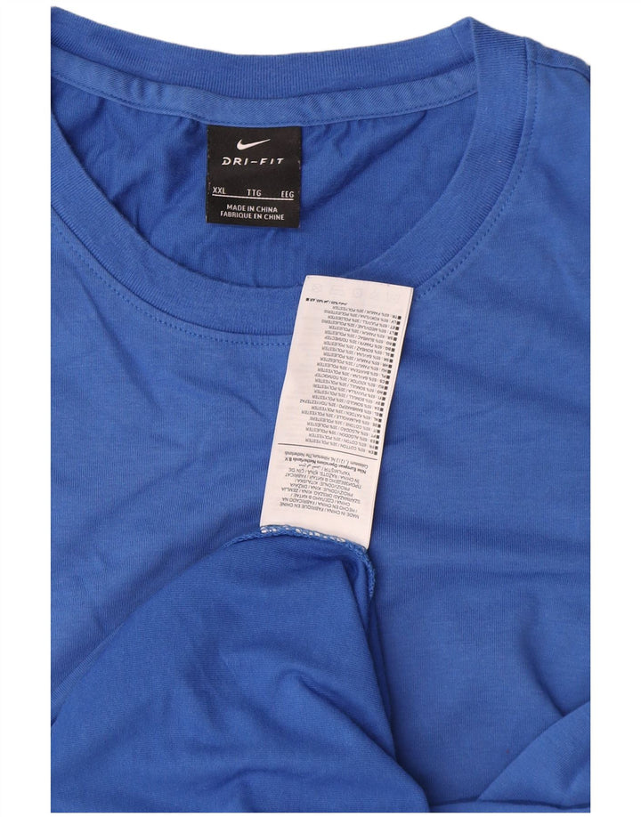 T-shirt Nike Dri Fit da uomo Top 2XL in cotone blu