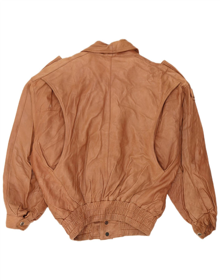 Giacca in pelle militare da uomo VINTAGE UK 44 2XL Pelle marrone