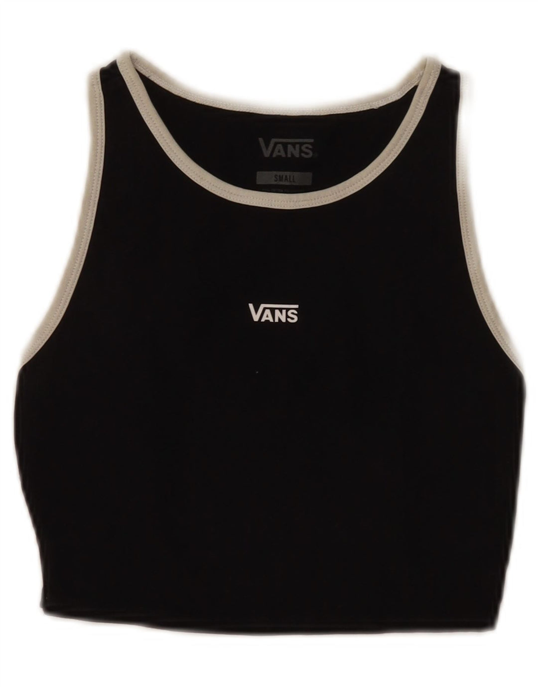 Canotta grafica corta da donna Vans UK 10 piccola in cotone nero