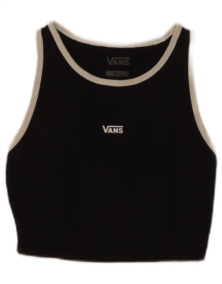 Canotta grafica corta da donna Vans UK 10 piccola in cotone nero